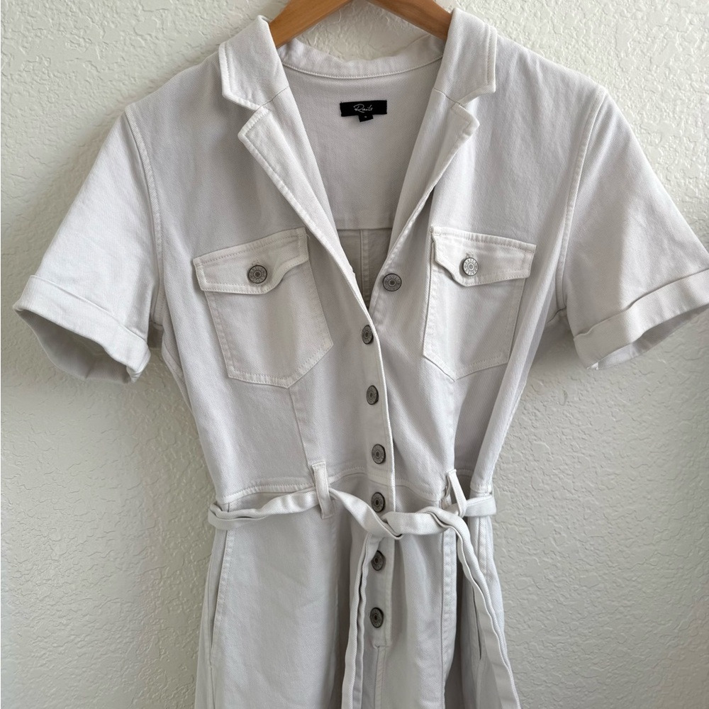 Rails Georgie Playsuit Romper Denim in Stone Ivory S Small - Picture 3 of 9